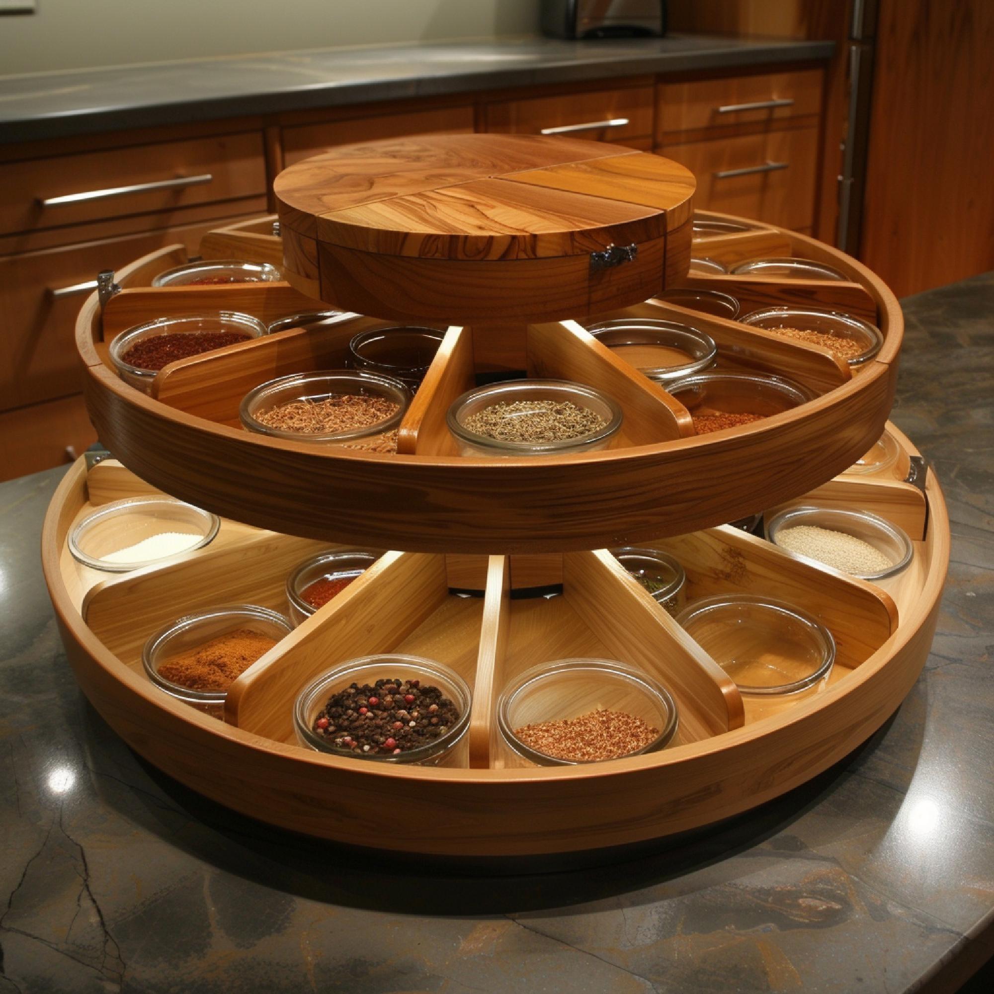 Catering setup with wooden boards and bowls